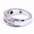 thumbnail image 3 of 2.4Ct Round Moissanite Men's Ring For Engagement Wedding 14K White Gold Plated, 3 of 5