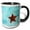 Black/White, variant on 3drose, Caribbean, Barbados, Carlisle Bay. Red Cushion Sea Star in Sand., 11oz Two-tone Green Mug