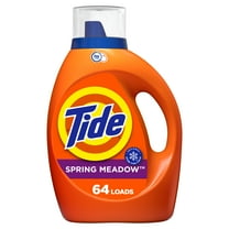 Tide Liquid Laundry Detergent, HE Compatible, Spring Meadow Scent, 84 fl oz, 64 Loads