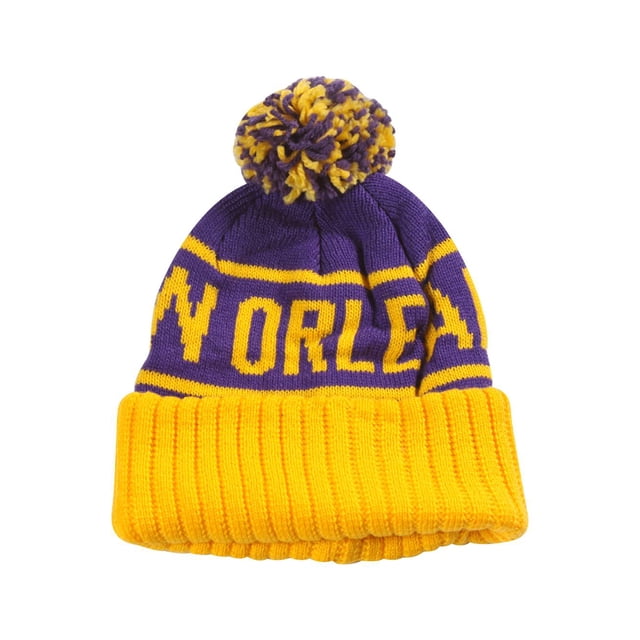 City Caps Bonnet avec Poignets 2 Tons - New Orleans - Violet/jaune