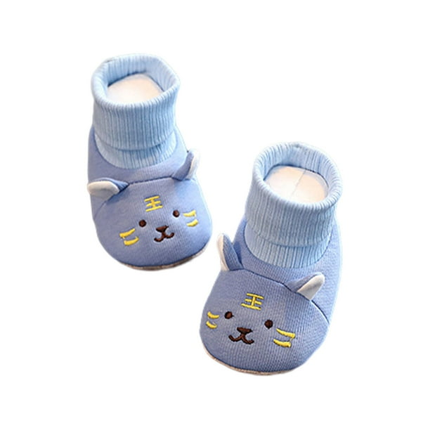 Luxur bébé berceau chaussures semelle souple bottes premier marcheur  pantoufle chaussons chaussette respirante pantoufles intérieur Bleu 12-18  months 