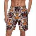 thumbnail image 1 of Tiger Stripes Gym Shorts Summer Two T Print Stylish Beach Shorts Man Running Surf Quick Dry Pattern Swimming Trunks, 1 of 5