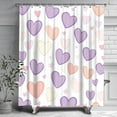thumbnail image 5 of Love Heart Shower Curtain for Bathroom Valentine''s Day Purple Pink Hearts Shape Geometry Abstract Pattern 70x70 inches Polyester Fabric Bath Decorative Curtain, 5 of 5