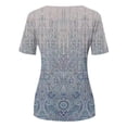 thumbnail image 4 of ZOHIUM Spring Tops for Women Summer Clothes for Women Women's Summer Round Neck Retro Flower Print Irregular Hem Loose Casual Top T-Shirts for Women Basic Tees for Women (Gray,XL), 4 of 5