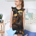 thumbnail image 4 of Balery Adorable Otter Pair Hug Camisón de princesa para niñas, pijama de algodón con mangas abullonadas, suave y bonito.-Large, 4 of 6