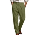 thumbnail image 2 of Zenithor Men's Pleated Dress Pants Button Belt Loops Winter Business Casual Straight Leg for Dating Weddings (No Belt) S-3XL, 2 of 4