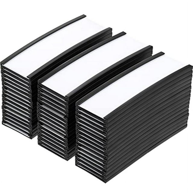 100 Piezas Portaetiquetas Magnéticos Bastidores de Etiquetas con Imanes Portatarjetas de Datos Magnéticos con Películas Protectoras (1 x 3 Pulgadas)