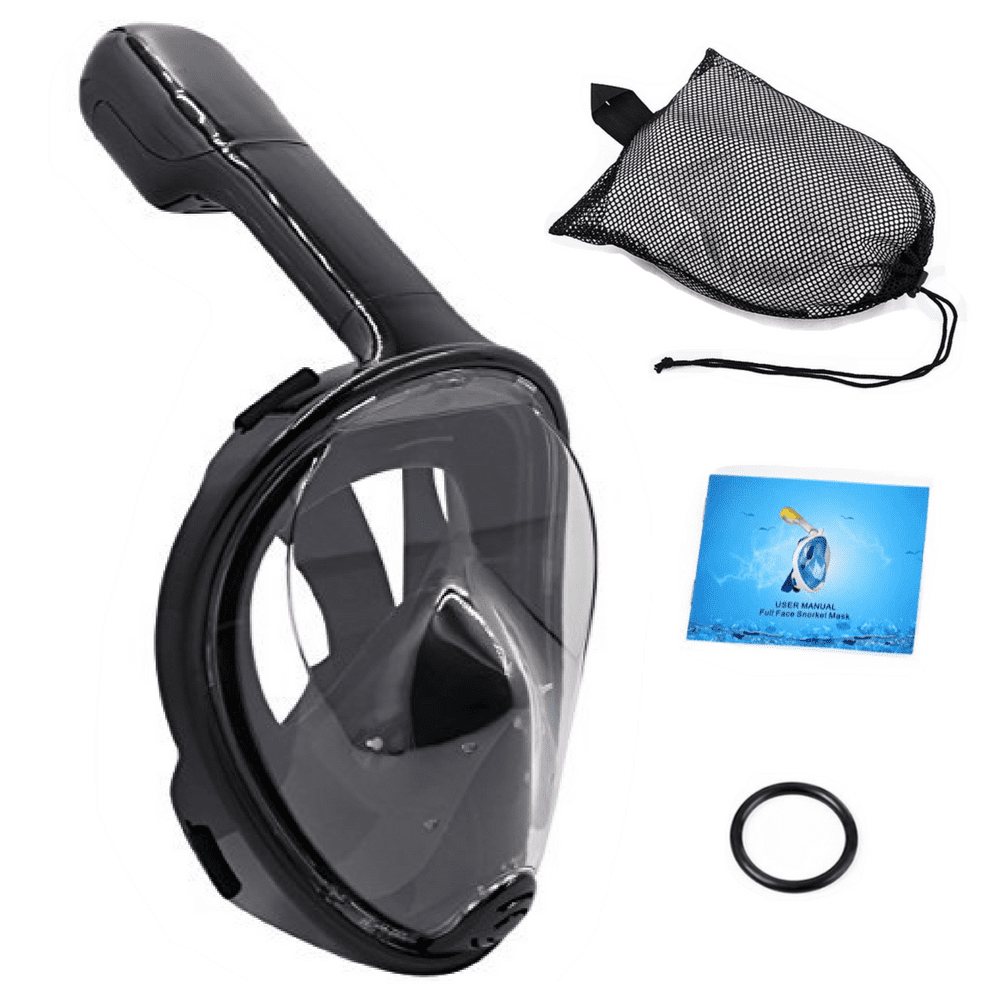 New Design 180 Degree Panoramic Full Face Snorkel Mask for Adults or Kids Smart Easy Breathe Anti-Fog and Anti-Leak... by
