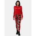 thumbnail image 2 of No Boundaries Velour Holiday Leggings, 1 or 2-Pack, Women's and Women's Plus, 2 of 7