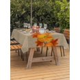 thumbnail image 2 of Outdoor Tablecloth with Umbrella Hole and Zipper, Fall Rectangle Table Cloth 60x102 Inch Waterproof Tablecloth, Thanksgiving Pumpkins Maple Leaf Retro Picnic Table Cover for Patio Camping, 2 of 7