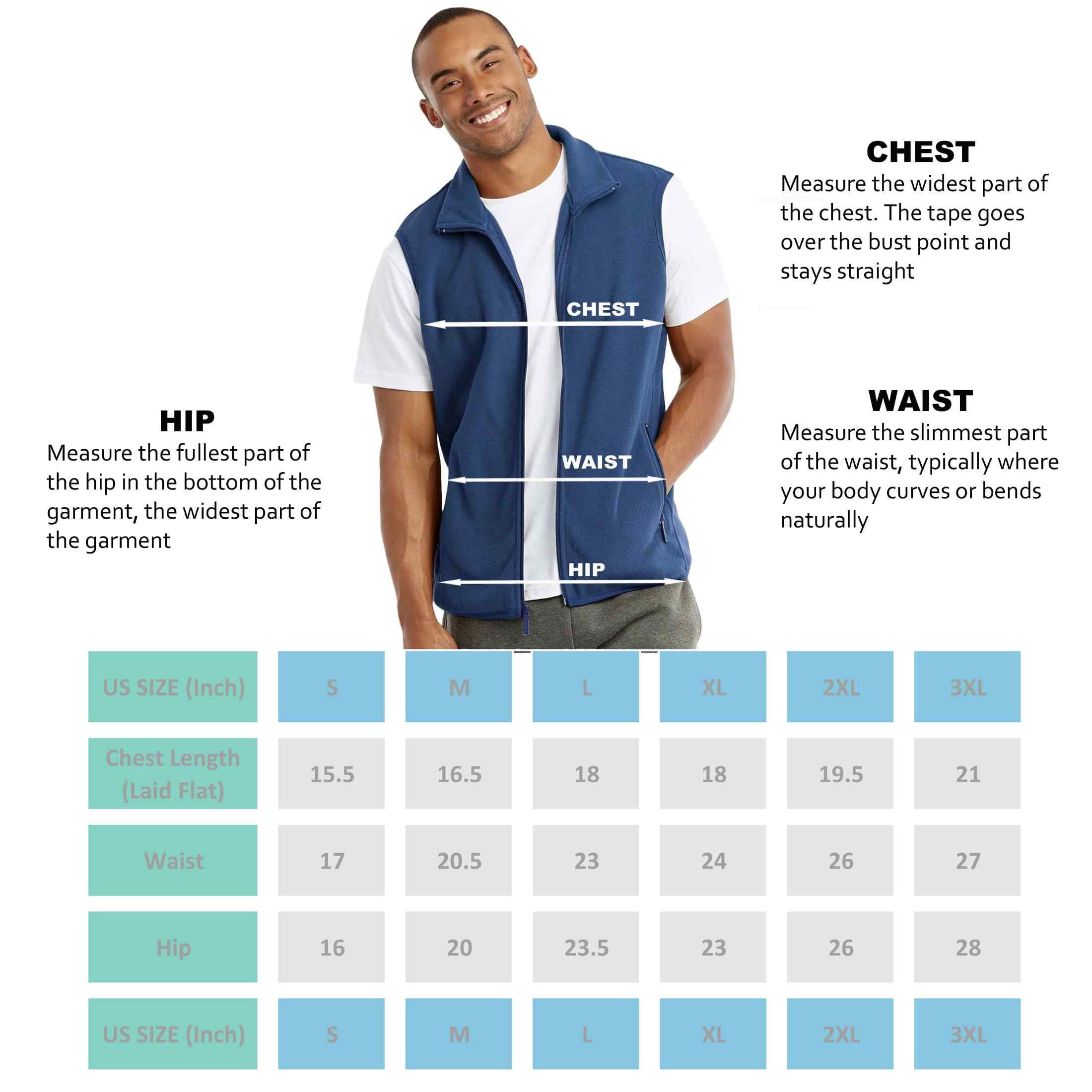 Men's Full-Zip Polar Fleece Vest, Navy 2XL, 1 Count, 1 Pack