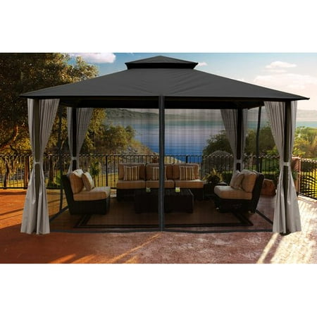 Gazebo with privacy curtains Gazebo with privacy curtains