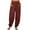Wine, variant on Staron Summer Pants for Women Casual Loose Elastic Waist Linen Pocket Trousers Solid Color Long Lounge Pants, Khaki XXL