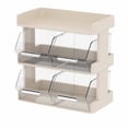 thumbnail image 2 of Plastic TeaBag Storage, Tea Caddy Box Containers Rack Shelf with Partition for Coffee Sugar Packets Capsule, Multilayer Countertop Organizer Holder for Kitchen Pantry Cabinet Bar, 2 of 7