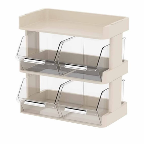 Tea Bag Organizer Office Bar Desktop Tea Bag Coffee Capsule Storage Rack Multilayer Countertop Organizer Cream White 3 Layer 30x17x29.5cm