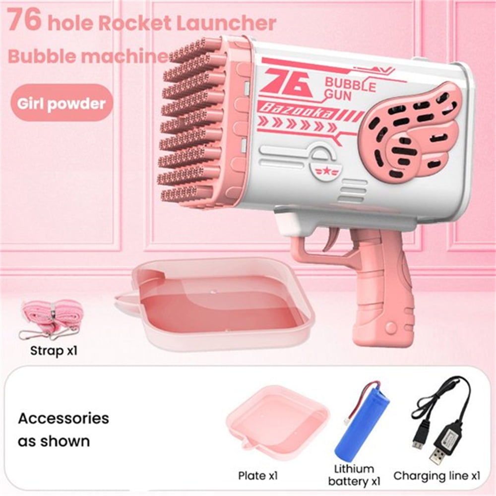 Reenovan Bubble Gun Rocket Launcher Gun - Bubble Blaster Gun with 16 OZ  Bubble - CacaceNY