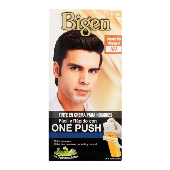 Tinte para cabello Bigen en crema para hombres castaño oscuro 103