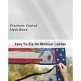 thumbnail image 6 of 4th of July RV Awning Sun Shade Screen 9'X15.3' Patriotic Poppy Mesh Sunscreen Red White and Blue Stars Stripes Awning Shade Screen with Zipper UV Blocker Completed Kits for RV Motorhome Camper, 6 of 7