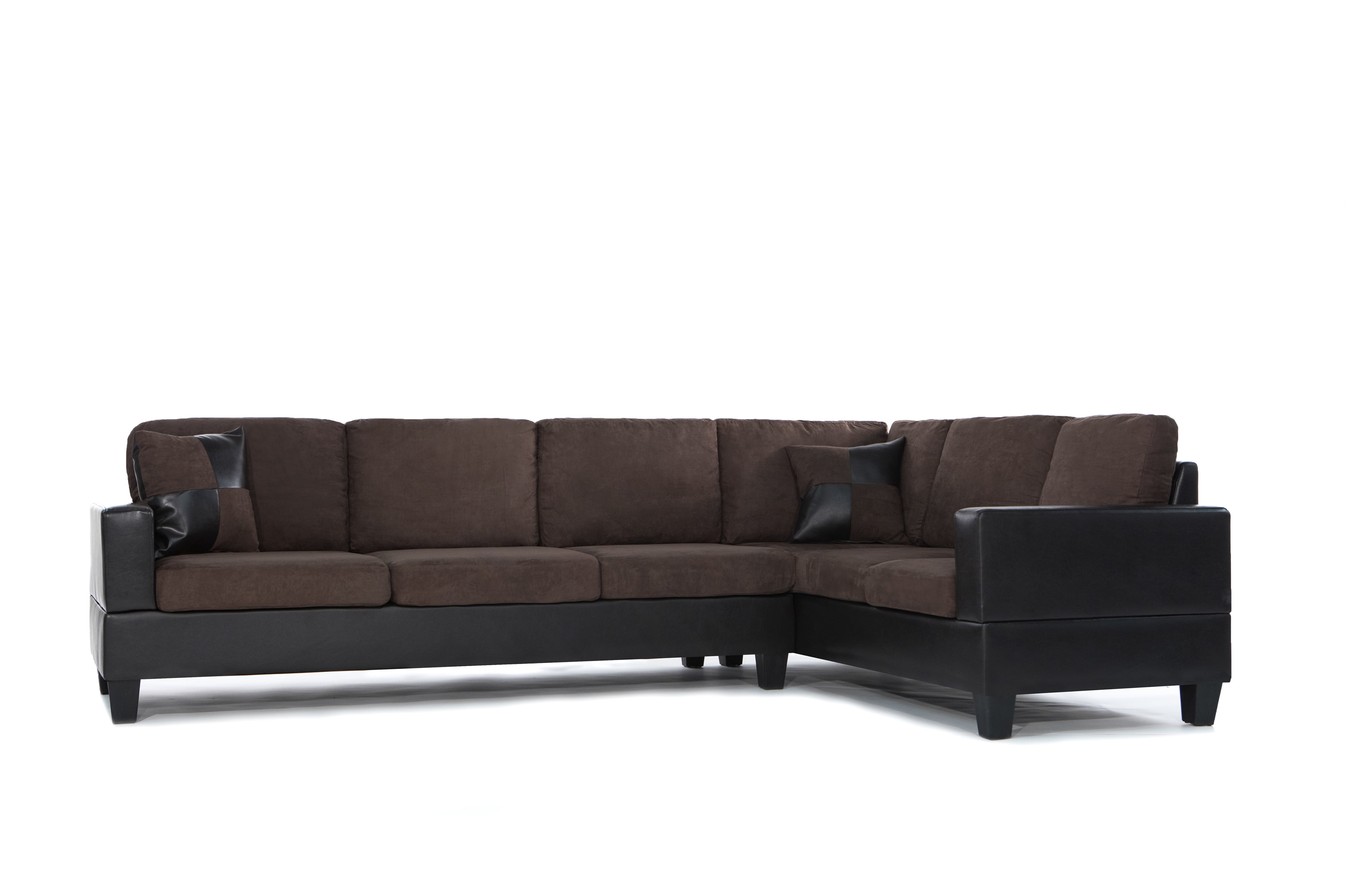 microfiber and faux leather sectional sofa