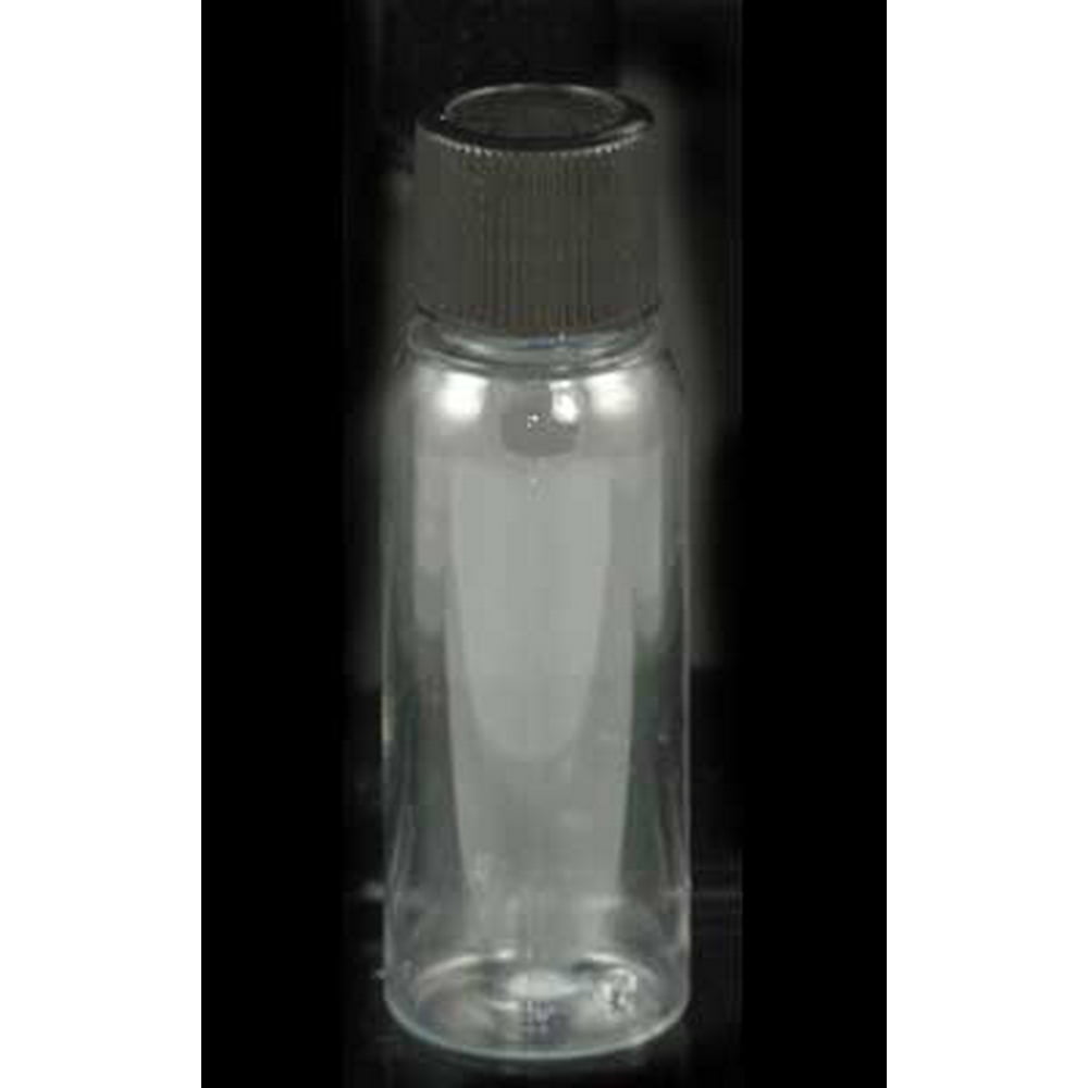 1oz Clear Plastic Bottle Ribbed Cap