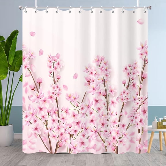 Floral Shower Curtain Forest River Shower Curtain for Bathroom Outdoor Spring Natural Scenery Bathtub Home Decorations Washable Fabric Curtain with 12 Hooks, 60x72in