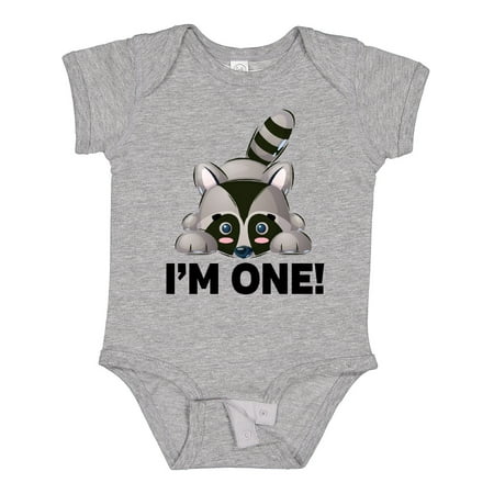 

Inktastic First Birthday Raccoon 1 Year Old Boys or Girls Baby Bodysuit