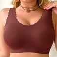 thumbnail image 2 of mihongmao Jelly Bra Bandeau Bra Ladies Comfortable No Steel Ring Breathable Woman Plus Size Bra Woman Underwear Coffee 4X, 2 of 6