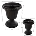 thumbnail image 6 of Pure Garden Large and Small Outdoor Urn Planter 2-Pack, Black, 6 of 7
