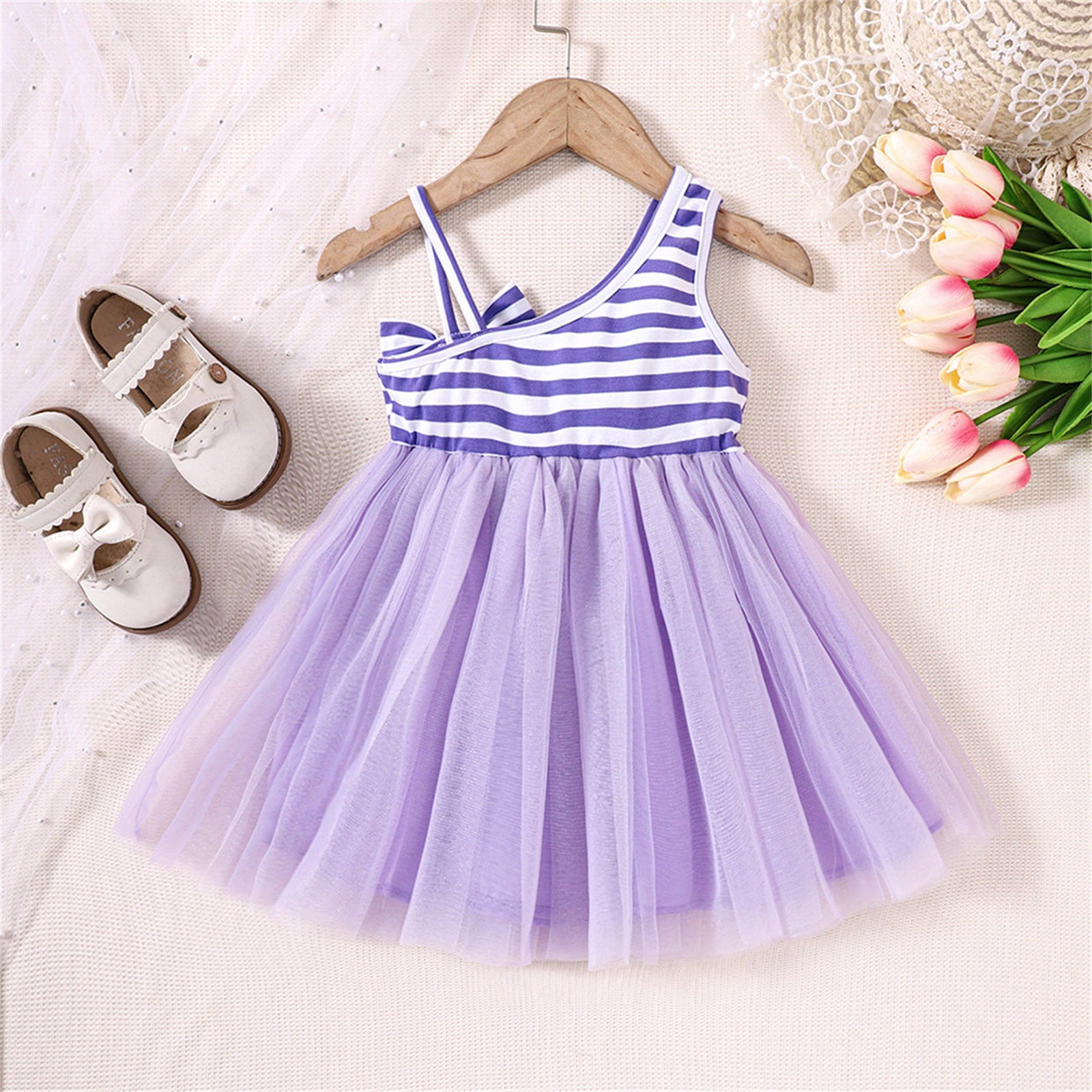 Purple and white striped dress outlet