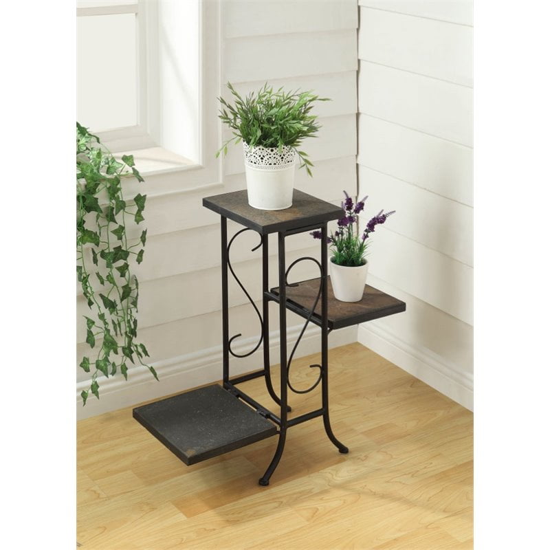 4D Concepts 3 Tier Plant Stand in Slate by 4D Concepts