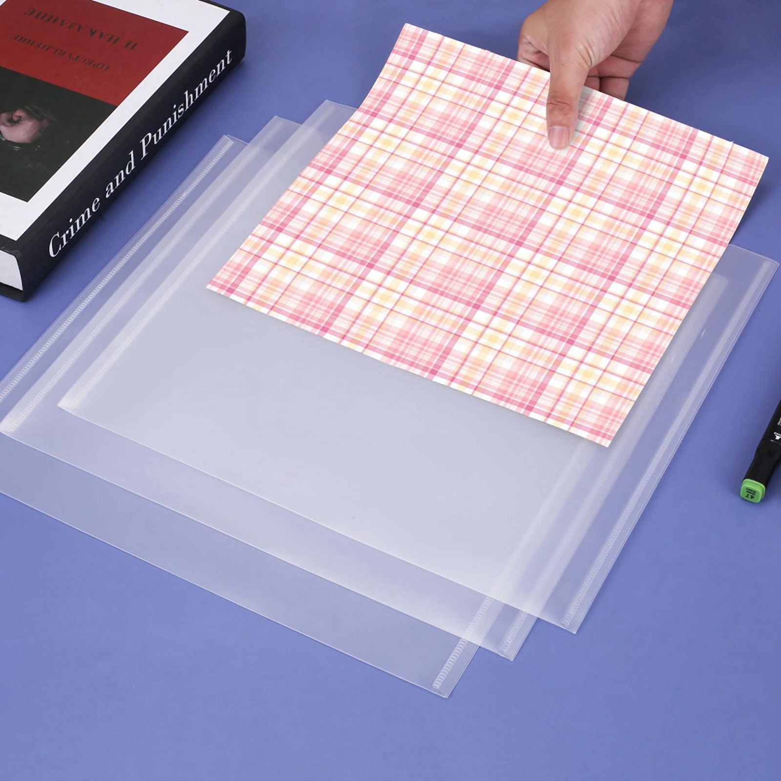 30.48X30.48cm Paper Storage, 50Pcs Clear Scrapbook Paper Storage Organizer Box for Paper Drawing Photos and Cardstock