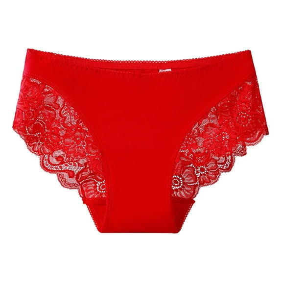 Njagoc3 Women's Wide-Band Lace Mid-Rise Panties - Supportive Romantic Everyday Wear