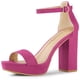 thumbnail image 1 of Sandalias de Alto Talón Grueso Allegra K Correa de Tobillo con Plataforma Rosa Caliente 35, 1 of 6
