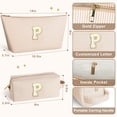 thumbnail image 3 of DAKIMOE Makeup Bag Cosmetic Bags Organizer Personalized Initial Travel Essentials Toiletry Bag for Birthday Christmas Girlfriend Teacher Valentines Day Gifts, 3 of 9