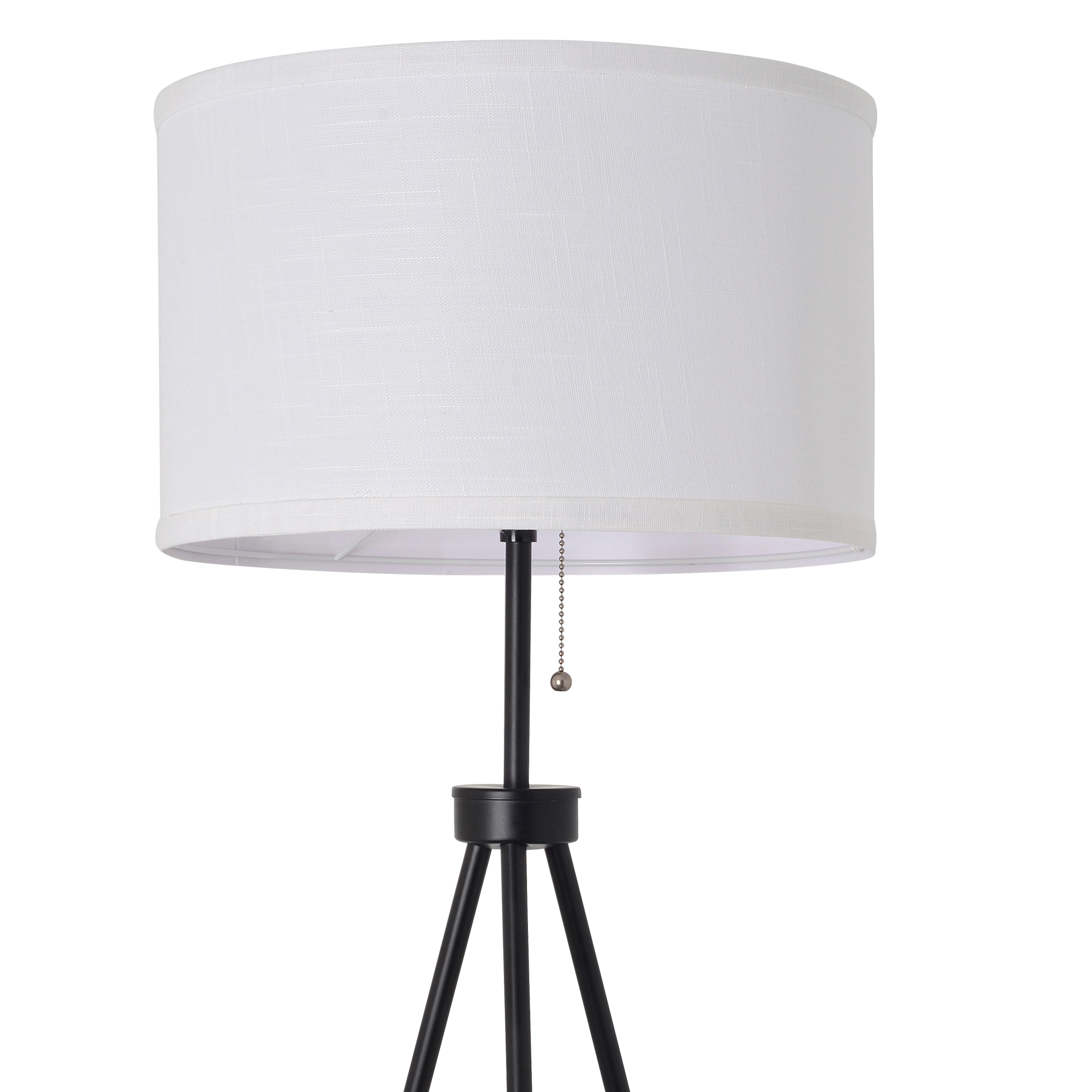 Mainstays 58" Black Metal Tripod Floor Lamp, Modern, Young Adult Dorms and Adult Home Office Use. - image 3 of 5