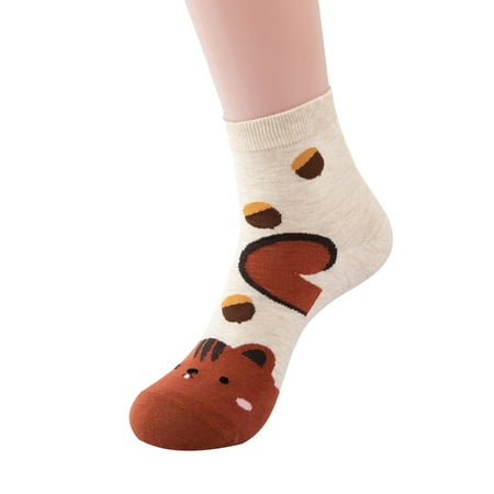 

Qazqa Winter Solid Color Brushed Thick Warm Socks Cartoon Animal Print Socks