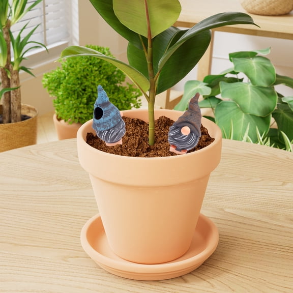 4 Pack Terracotta Watering Spikes, Vacation Self-Watering Planters Devices - Continuous Moisture with Slow Release Watering System - Perfect for Indoor Outdoor Plants (Gnome)