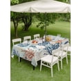 thumbnail image 3 of Outdoor Tablecloth with Umbrella Hole and Zipper, Blue Coastal Rectangle Table Cloth 60x102 Inch Waterproof Tablecloth, Summer Beach Coral Shell Starfish Seahorse Picnic Table Cover for Patio Camping, 3 of 7
