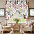 thumbnail image 5 of Swag Curtains Valances for Windows, Easter Bunny Eggs Short Kitchen Window Curtains Over Sink, Leopards Rabbit Watercolor Floral Leaves Cafe Curtains Panel Set Of 2,Rod Pocket, 36 Inches Length, 5 of 9