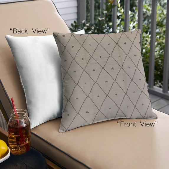 Ahgly Company Outdoor Square Mid-Century Modern Throw Pillow, 18 inch by 18 inch