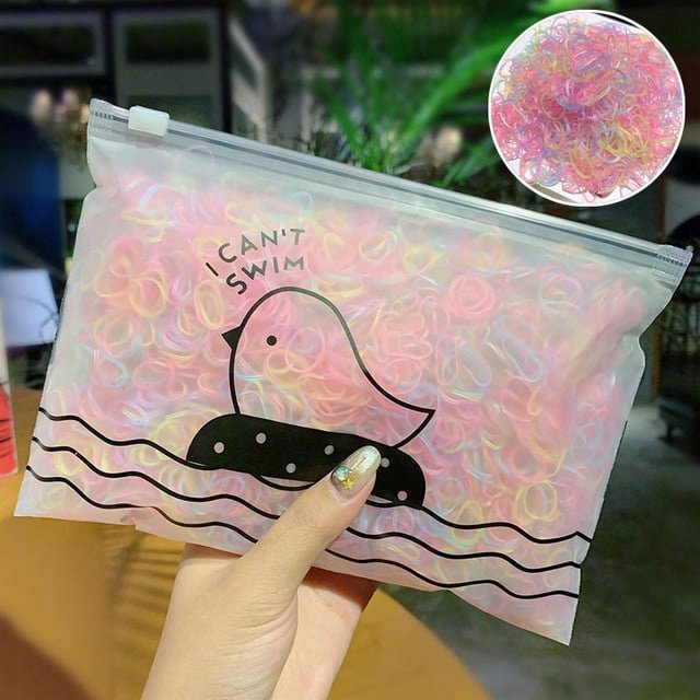 Ligas elásticas de colores desechables y pequeñas para niñas/ligas para el cabello para niños/peluche invisible/Básico