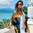 thumbnail image 6 of Crocodile Starry Sky Sunflower Elegant Chiffon Yarn Translucent Silk Scarf 180x73 - Light Breathable Wrap for Women - Fashion Accessories, 6 of 6