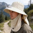 thumbnail image 5 of FUZHIQ Full Coverage Solar Fan Hat with Face Mask & Neck Flap, Wide Brim Rechargeable UV Protection Cooling Hat for Fishing Farming Cycling,B, 5 of 8