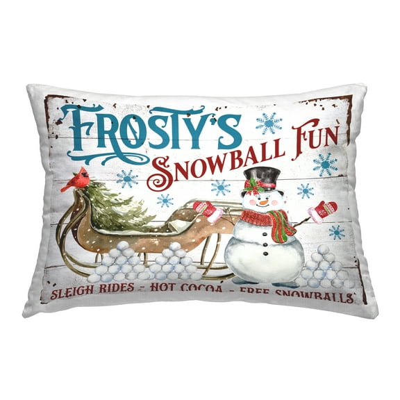 Stupell Industries Frosty's Snowball Fun Decorative Printed Throw Pillow, 14 x 20