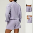 thumbnail image 4 of Top-kevin 2 Piece Sets for Women Sweatsuit Casual Tracksuits Long Sleeve Tops and Shorts 2025 Lounge Outfits, 4 of 9