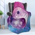 thumbnail image 4 of Yin and Yang Soft Flannel Fleece Throw Blanket, Circular on Abstract Colorful Galactic Look Starry Background, Cozy Plush for Indoor and Outdoor Use, 70" x 90", Multicolor, by Ambesonne, 4 of 5