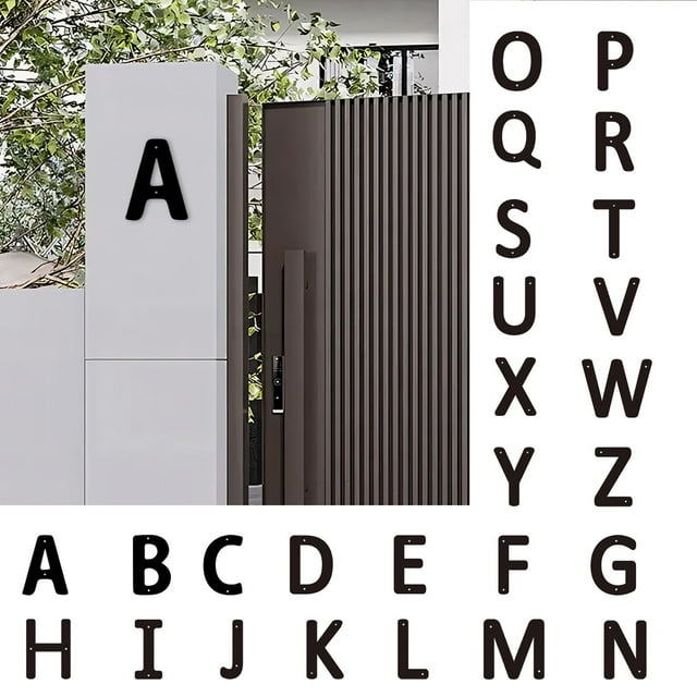 Iron Metal 3D Letter Antique Industrial House Number Sign Heavy Solid Iron Character Textured Protective Coating Easy Install 1 Piece + 2 Screws Durable Entryway Decor
