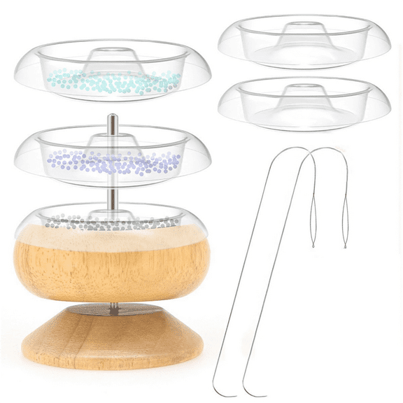 Bead Spinner,Seed Beads Kit with 5 Pcs Quick Changed Trays,Beading Needles for Jewelry Making