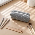 thumbnail image 3 of Pencil Case, Polka Dot Portable Small Stationery Pouch Makeup Bag Women Accessories Organizer Travel Toiletry Case Compact Zipper Storage Bag Multi-Purpose Cute Bag. Gray, 3 of 4