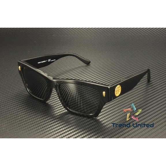 Tory Burch TY 7169U Plastic Womens Rectangle Sunglasses Black 52mm Adult